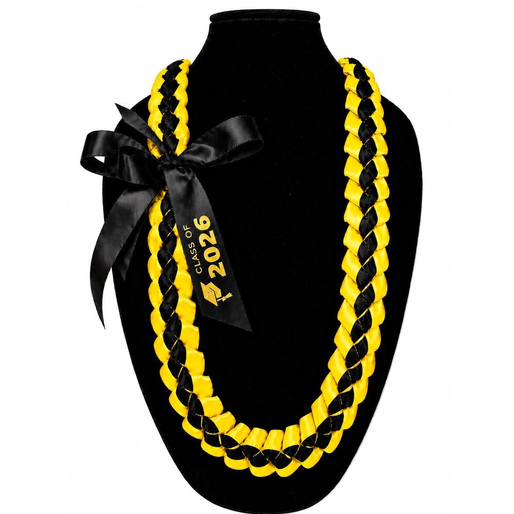 Yellow and Black  Graduation Lei Class of 2026